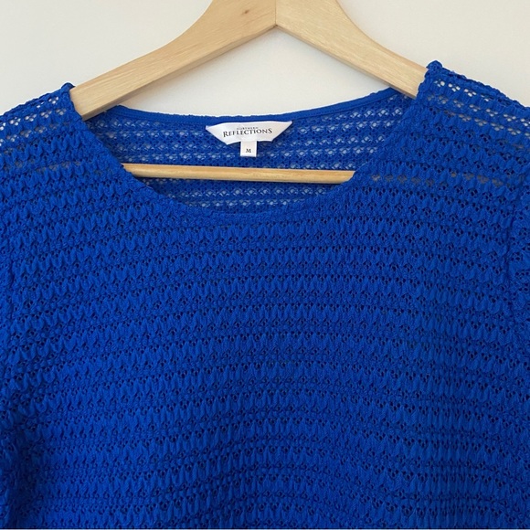 NORTHERN REFLECTIONS ROYAL BLUE LACE LONG SLEEVED TOP, MEDIUM - Picture 3 of 13